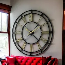 Vintage Clock Iron Black And Gold Large Analog Wall Clock / 30 Inch(75 Cm'S)/ 9090-30-picture-29