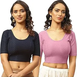 fressia fabrics Pure Cotton Saree Blouse Readymade Pack of 2-picture-11