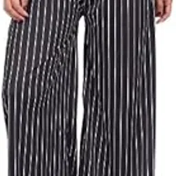 natris Women’s Striped Palazzo Pants | High Waist Wide Leg Trousers with Belt for Casual, Office Plazzo for Women-picture-39
