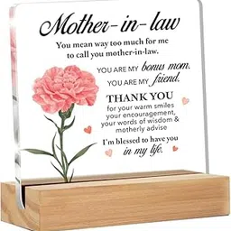 Bs amor Mother in Law Gifts, Thank You Appreciation Gifts for Mother in Law Birthday Christmas Mother's Day Clear Acrylic Desk Sign for Home, 5 x 4 Inches-picture-13