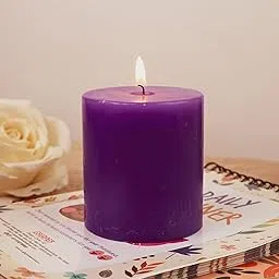 AuraDecor Highly Fragrance Pillar Candle | Scented Votive Candle | Home Decor Candle | Decoration Candle | Spa Candle Set of 1 (Lavender, 2.75x3 Inch)-picture-23