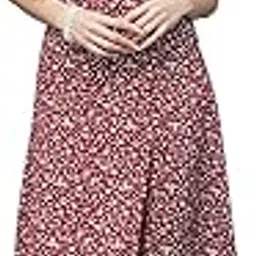 aayu Printed A-LINE Puff Sleeves Slit Dress for Women-picture-12