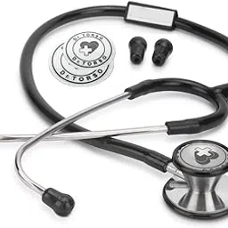Dr. TORSO TwinTone Aluminum Head Stethoscope For Doctors and Medical Students | Double Sided Chest Piece For Adult & Pediatric Patients | U-Shaped PVC Tubing | Soft Sealing Ear Knobs. (Silver)-image-65