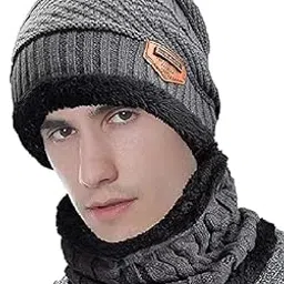 Sizzers Winter Beanie Cap Unisex Woolen for Men Women Girl Boy | Woollen Fleece Knitted Inside Fur Soft Warm Snow and Air Proof-picture-54