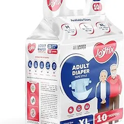 JOYFIX Adult Diapers | Tape Style | Waist Size 114-142 cm (45"-56") | Odour lock | Extra Large | Pack of 1 | Odour lock | Anti-Bacterial Absorbent- XL (10 Pieces)-picture-22