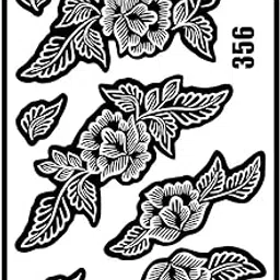 ORDERSHOCK Artistic Mehndi Stencil Bold Leaf Patterns and Flowing Floral Arrangements-picture-55