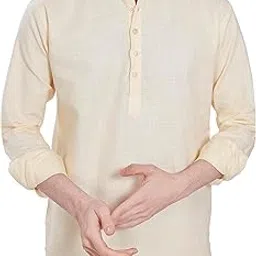 divisive Men's Slim Fit Full Sleeves Cotton Short Kurta-picture-32