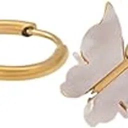 palmonas Annabelle Butterfly Hoop Earrings for Women - Gold Plated Earring, Gift for Girls & Women | Waterproof & Anti Tarnish Earrings-picture-39