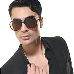 vincent chase eyewear Polarized and 100% UV Protected | Branded and Stylish Sunglasses | Demi - Brown Full Rim Pilot | Stardust | For Men & Women | Large | VC S000317-picture-28