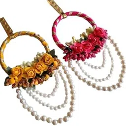 Arihant Arts and Craft Beautiful Handmade Kamar Satka with flower & Beads for women (multi) pack of 2 pair-picture-59
