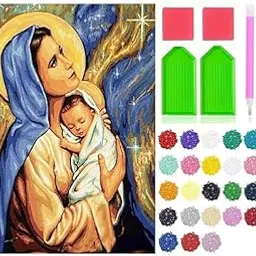 Kids Wonderland 5D Diamond Painting Kit, 12x16inch Diamond Painting Kit for Adults & Kids, Very Suitable for Home Leisure and Wall Decoration, Gift for Kids and Adults (Virgin Mary)-image-60