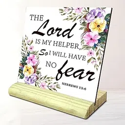 The Lord is My - Bible Verse Wooden Showpiece for Study Table, Book Shelf, Office Desk, Home Decoration, Bible Quotes MDF Wooden Gift, Bible Verse, Office Decor, (5.75 inch x 6.5 inch)-image-93
