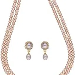 sri jagdamba pearls dealer Sri Jagdamba Pearls Siddhi 2 Lines Button Pearl Set for Women | Necklace to Gift Women & Girls| With Certificate of Authenticity AAA Quality-picture-39