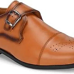 galex Men's Genuine Leather Formal Monk Strap Shoe for Men| Stylish & Comfortable-picture-33