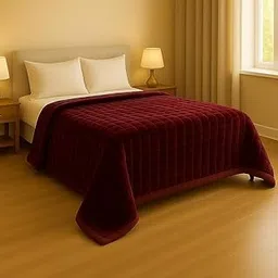 Signature Special Limited Edition Super Soft Double Layered Textured Blanket – 1100 GSM Winter Luxury – Reversible, Ultra Warm & Plush – King & Single Bed (Maroon)-picture-60