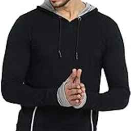 black collection Men's Poly Cotton Hooded Neck Sweatshirt-picture-12