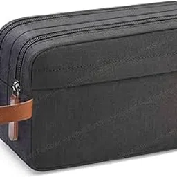 funblast Toiletry Bag for Men & Women - Travel Pouch for Toiletries Shaving Kit & Cosmetics, Water Resistance Pouch for Travel Accessories, Organizer Travel Pouch for Make Up (Black) image 1