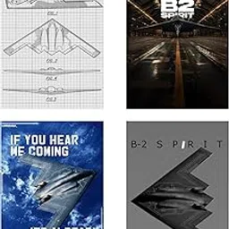 B-2 Spirit Stealth Bomber Art Collection Poster Set of 4 | Premium 300 GSM | A4 Size (29.7 x 21 cm) Posters Wall Art For Bedroom, Living room, Office-picture-32