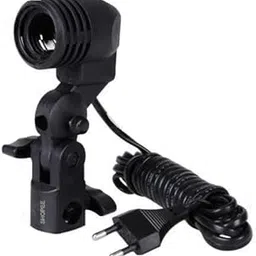 SHOPEE Photography Photo Light Lamp Bulb Single Holder E27 Socket Bracket Studio EU Plug, Black, Pack of 1-picture-17