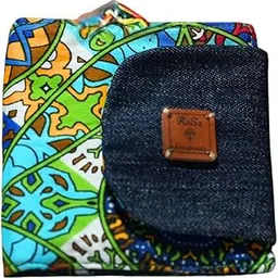 rasa handmade Women's Wallet in African Ankara Fabric with Pouch - Stylish Money Wallet with Card Slot & Organizer, Green Abstract Print-picture-25