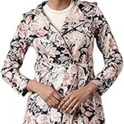 showoffff Women's Long Sleeves Floral Longline Lapel Collar Beige Trench Coat-246_Beige-picture-47