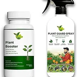 Gauranga Plant Booster & Herbal Plant Guard Spray Combo – Biofertilizer & Repellent for Indoor & Outdoor Plants, Vegetables & Flowers (Pack of 2) (250ML) image 1