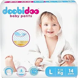 Doobidoo Baby Pants Diapers - L Size | All Round Softness with Bubble Soft Topsheet & Anti-Leak Side Cuffs | Comfortable & Highly Absorbent for Daily Use (9–14 kg) - Pack of 1 | 14 Count-picture-39