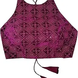 tunesia creative fashion Halter Neck Designer Padded Blouse for Sari and Lehenga (Sleeveless)-picture-40