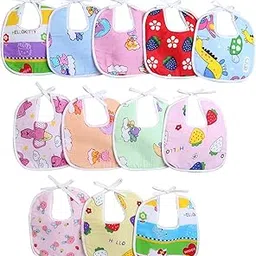 Love Baby Feeding Bib Set of 12 – Soft Polycotton Printed Bibs for Baby Boys & Girls | Washable, Reusable Mealtime Aprons for 6-12 Months - 803 Combo P12_-image-65