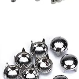 20pcs Cone Spikes Screwback Studs +100pcs Round Studs Spots Nailheads 6mm Silver-picture-15
