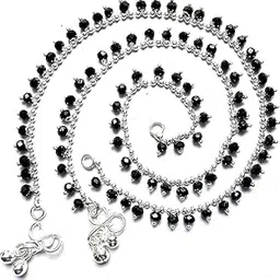 Anklets (Payal) Drop Black Crystal Anklet for Women-image-0