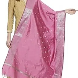 dupatta bazaar Women's Onion Pink Silk Dupatta.-picture-21