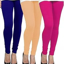 swanit Women's Cotton Lycra Leggings Combo Offer for Women (SDLBluSP3_Blue,Skin,Pink_Free Size)(Pack of 3)-picture-40