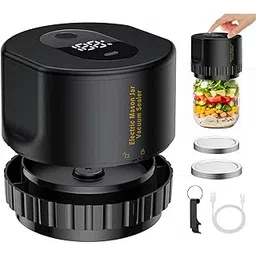 Mason Jar Vacuum Sealer Automatic - Electric Vacuum Pump for Wide Mouth & Regular Mason Jars, Portable Food Preservation Kit for Canning, Herbs, Coffee （BLACK)-picture-17