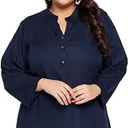 vinaan Solid Viscose Rayon Longline Regular Fit Plus Size Tops for Women (Available Sizes-XL Tops|XXL Tops|3XL Tops|4XL Tops|5XL Tops)-picture-28