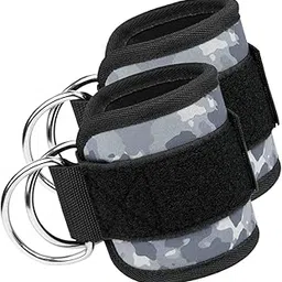 LOOM TREE® 2 Pieces Ankle Straps for Cable Machine for Curls Strength Training Home Gym Gray | Strength Training | Home Gym Attachments | 2 Ankle Straps for Cable Machine-picture-13