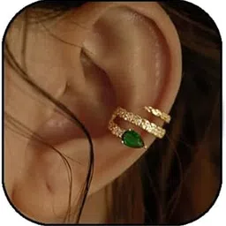 futimely Green Snake Ear Cuff for Women Emerald Crystal Snake Huggie Ear Cuff Fake Earrings Minimalist Non Pierced Ear Clips Cartilage Earring-picture-33