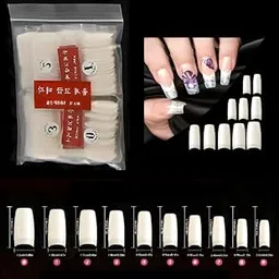 Acrylic Nail Tips Natural 500Pcs French Artificial False Tip for Manicure Nails Art Salons & Home DIY (9n)-picture-17