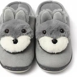 Women’s/Girl's Soft Plush Animal Face Winter Slippers | Soft Warm Indoor House Slippers with Cute Puppy Design | Anti-Skid Sole Comfort Slip-Ons for Home & Bedroom-image-48