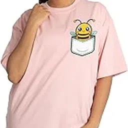 DARESTYLES Animals_Bee Peekaboo Animal Tshirt for Women– Soft Cotton, Oversized Tshirt - Size S-image-84