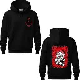 Drizzle CLICKS Anime Hoodies for Men | Jujutsu Kaisen Sukuna Red | Size (M,L,XL,2XL)-picture-52
