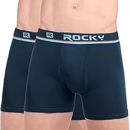 ranjit rocky Trunks for Men's Long Cotton Underwear, Breathable Stretchable Underwear with Extra Leg Coverage, Comfortable Supportive Fit for Gym, Sports & Daily Use, Pack of 2 image 1