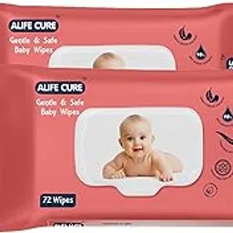Alife Cure Gentle Baby Wipes With Lid, 72 Wipes, 98% Water, pH Balanced, Paraben Free, Pack of 2-picture-29