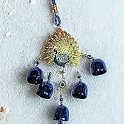 Evil Eye Wind Chime Hanging – Positive Energy Home Decor, Vastuu Nazar Protection, Decorative Bells, Multiple Designs (Peacock - 5 Bell)-picture-24