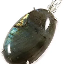 Goyal Craft Labradorite Natural Gemstone Silver Plated Men and Women 1.5" PendantJewelleryGPDA-03-picture-22
