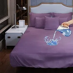 beetot Pvc Water Proof And Dust Proof Double Bed Cover, Mattress Protector, Non-Toxic Bed Protector, Mattress Cover (6.25 X 5 Feet, Violet)-picture-10