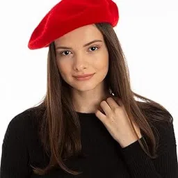 tqloqz Unisex Wool Blend French Artist Beret Cap (Red, Free Size)-picture-18