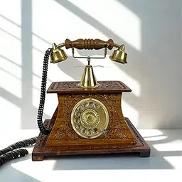 Narang Craft & Decor Vintage Telephone | Antique Decorative Landline Phone with Rotary Dial Design | Classic Retro Tabletop Telephone for Home, Office & Café Décor-image-52