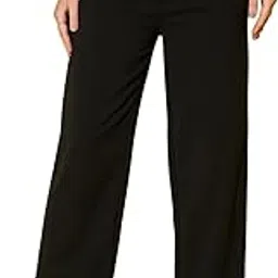 Full Length Black Solid High Waist Straight Fit Women Formal Trousers Pant-picture-31