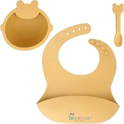 miniboss 3-in-1 Silicone Baby Feeding Set – Bib, Bowl & Spoon | Washable, Reusable, Spill-Proof, BPA-Free, Mess-Free Feeding for Toddlers & Infants Learning to Eat-picture-46